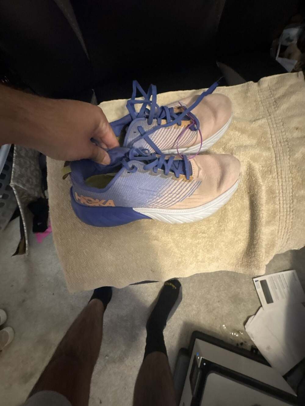 Hoka One One Mach 3 Size 9 Blue Pink Running Shoes